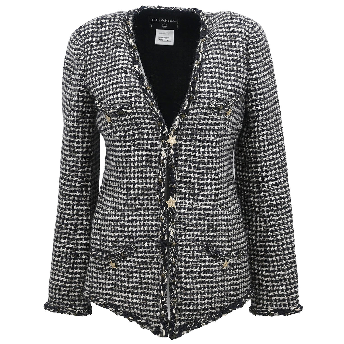 Chanel 2014-2015 Collarless Jacket Black Star #38