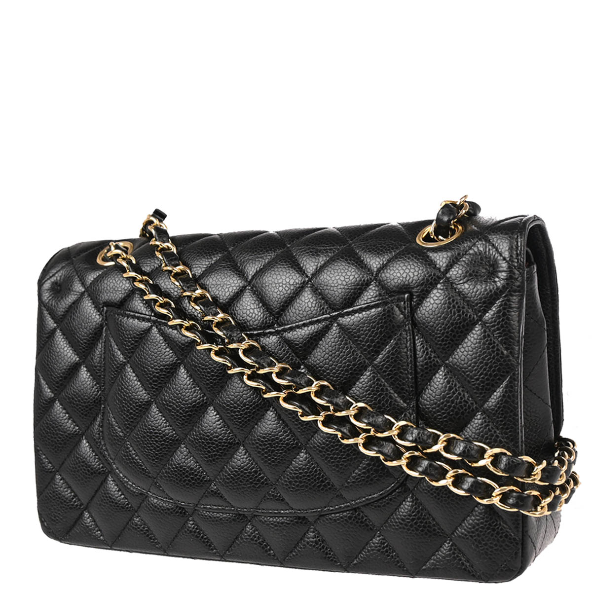 Chanel 2015-2016 Black Caviar Medium Classic Double Flap Shoulder Bag