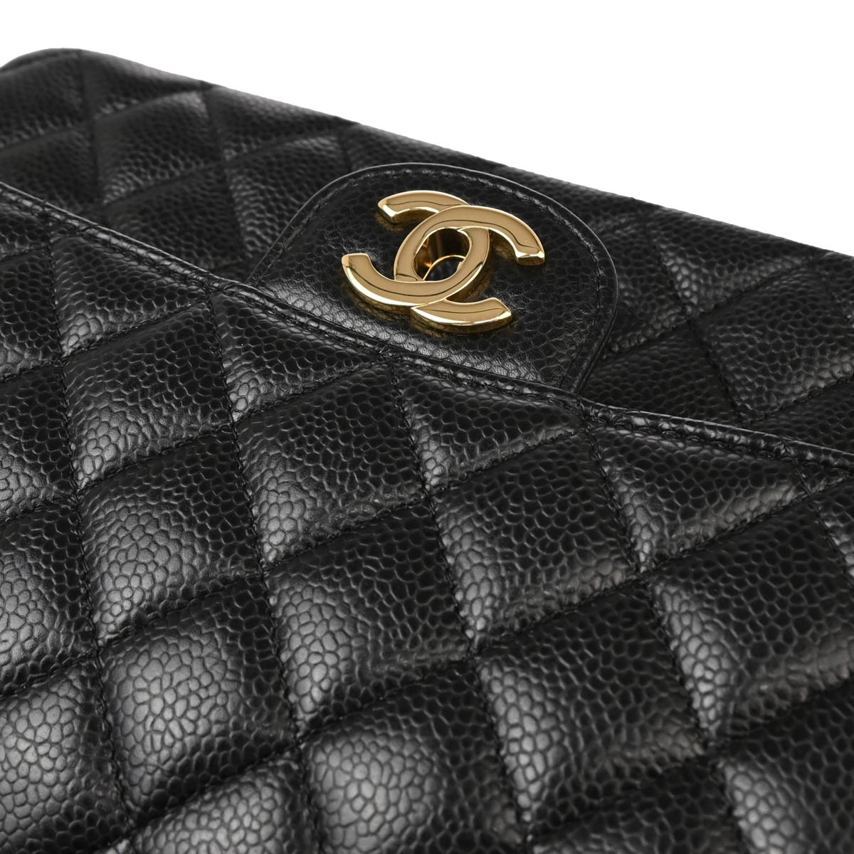 Chanel 2015-2016 Black Caviar Medium Classic Double Flap Shoulder Bag