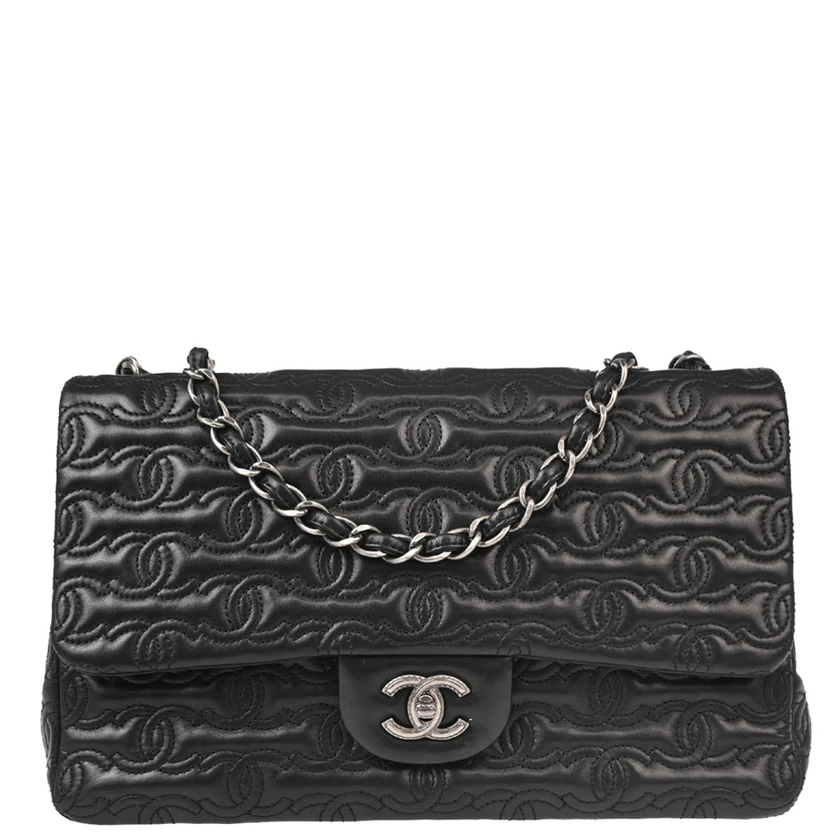 Chanel 2014 Black Lambskin CC Shoulder Bag