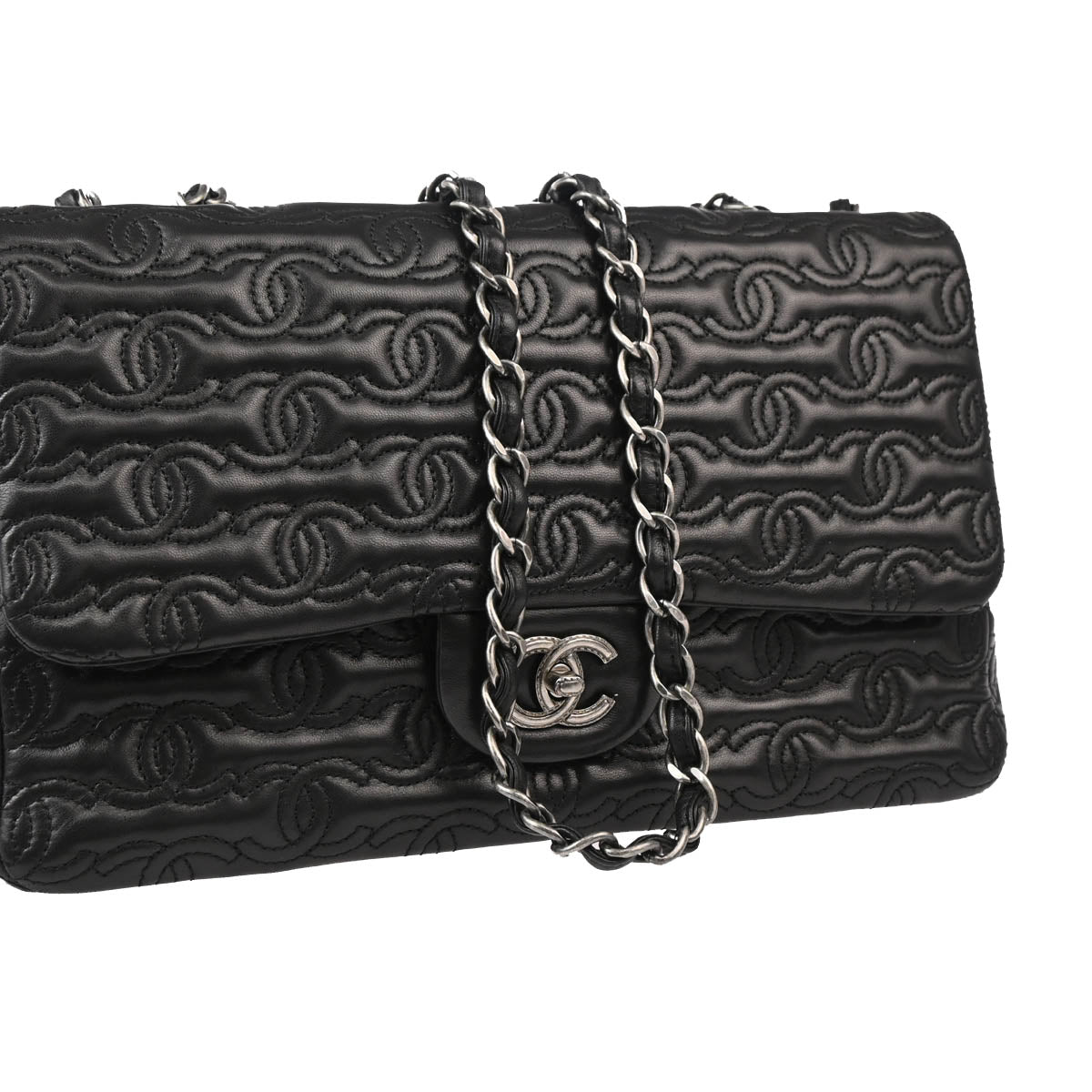 Chanel 2014 Black Lambskin CC Shoulder Bag