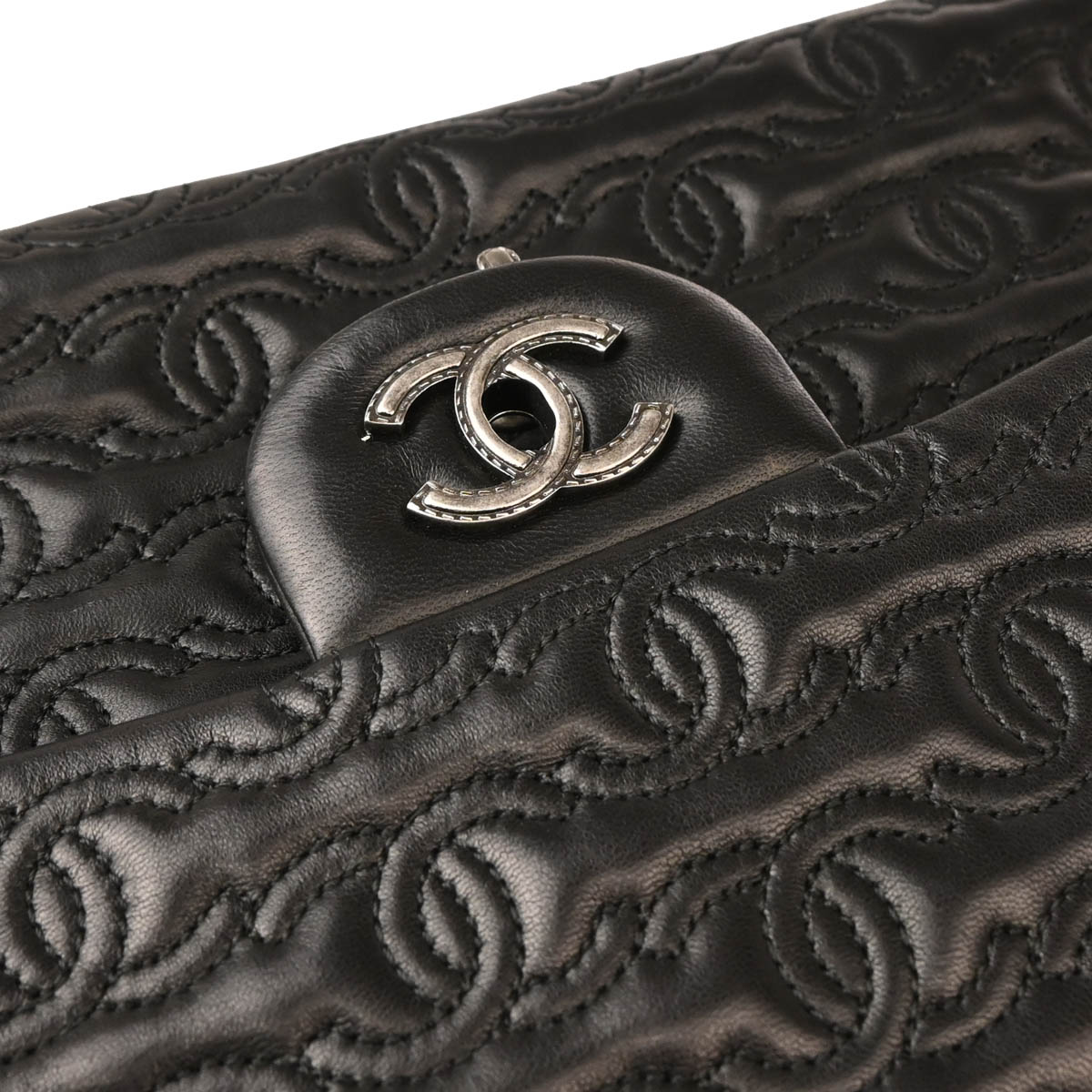 Chanel 2014 Black Lambskin CC Shoulder Bag