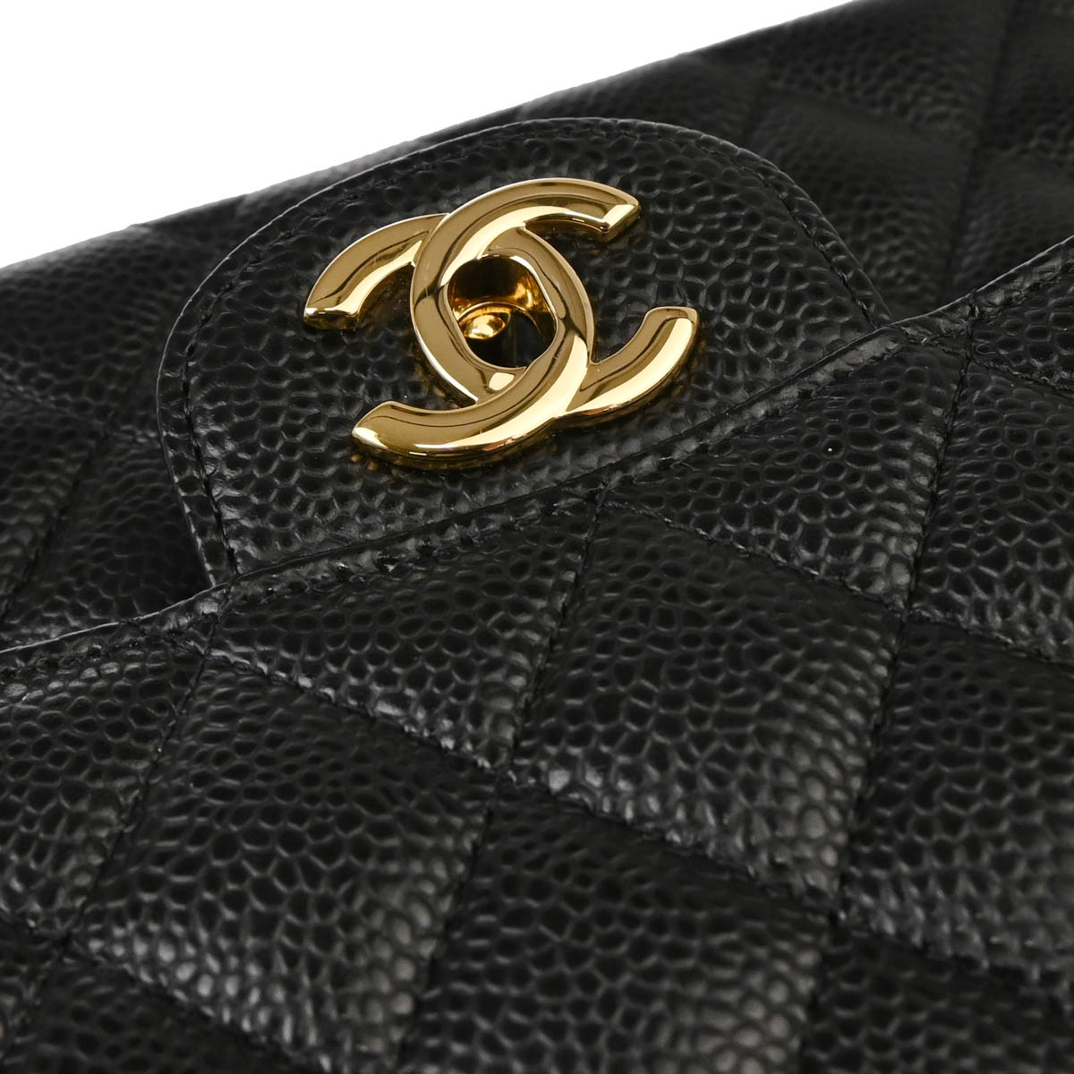 Chanel 2018-2019 Black Caviar Medium Classic Double Flap Shoulder Bag