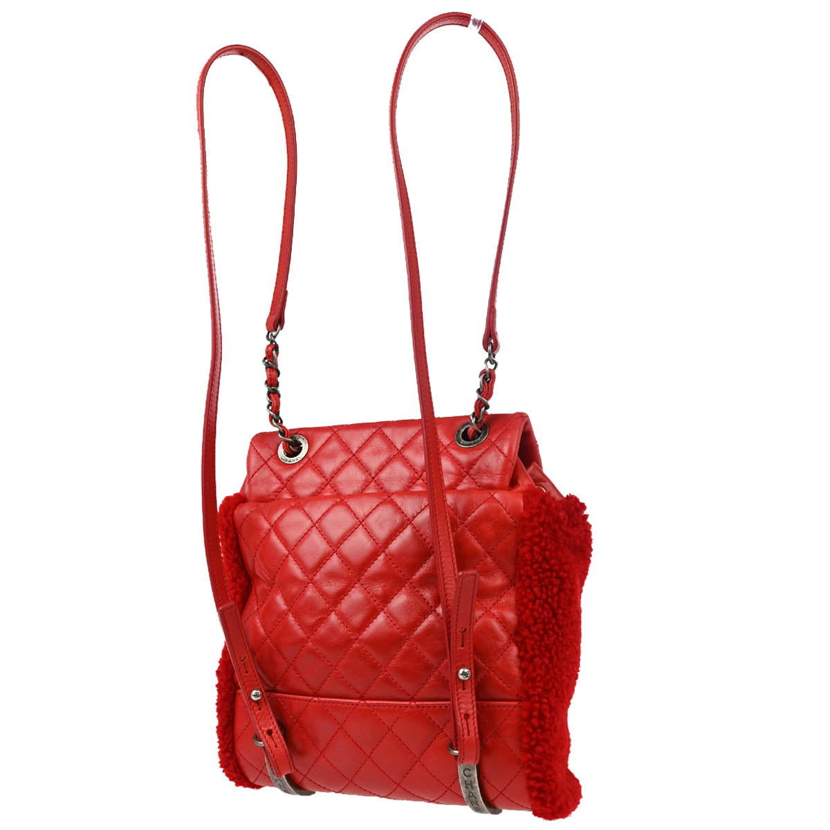 Chanel 2015-2016 Red Sheepskin Lambskin 2way Backpack