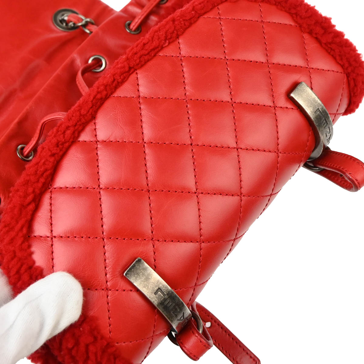 Chanel 2015-2016 Red Sheepskin Lambskin 2way Backpack