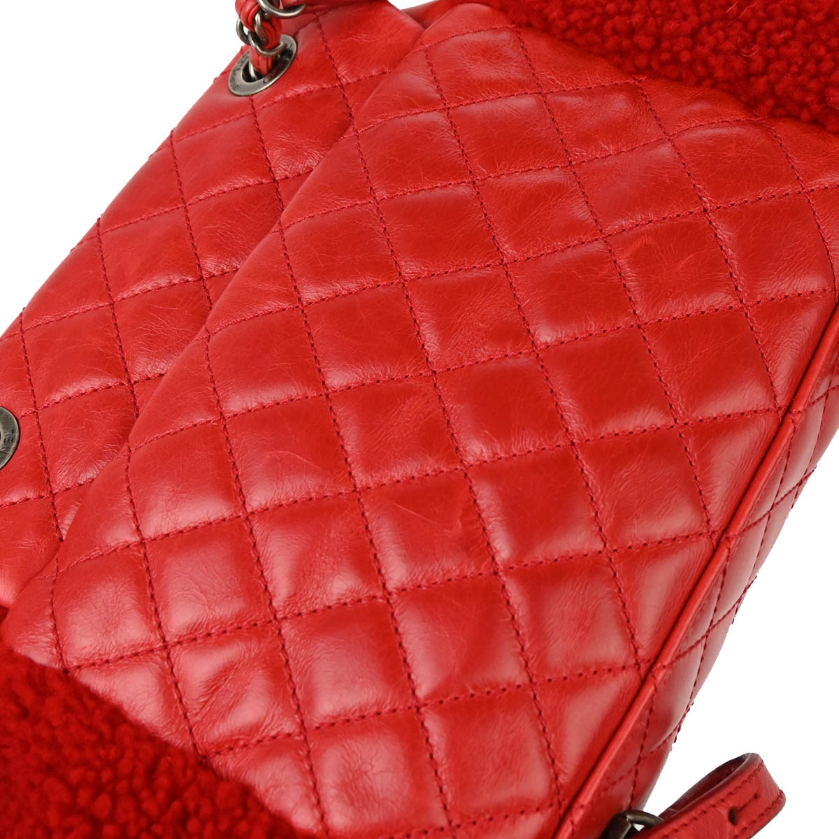 Chanel 2015-2016 Red Sheepskin Lambskin 2way Backpack