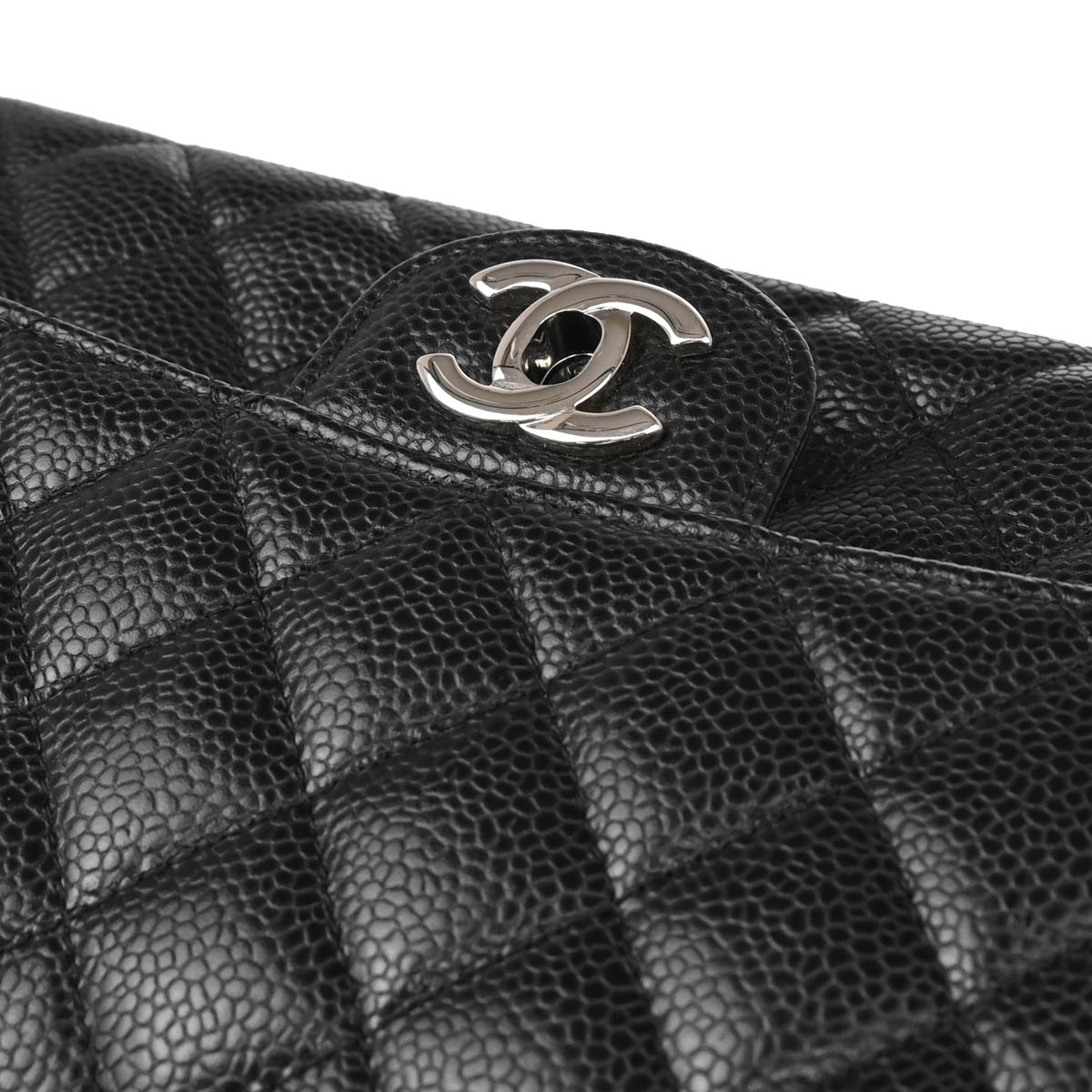 Chanel 2014 Black Caviar Medium Classic Double Flap Shoulder Bag