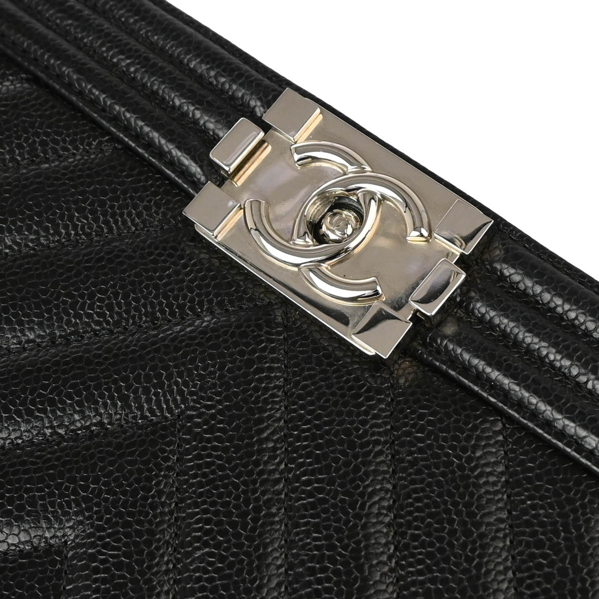 Boy Chanel 2019 Black Caviar Chevron Medium Chain Shoulder Bag