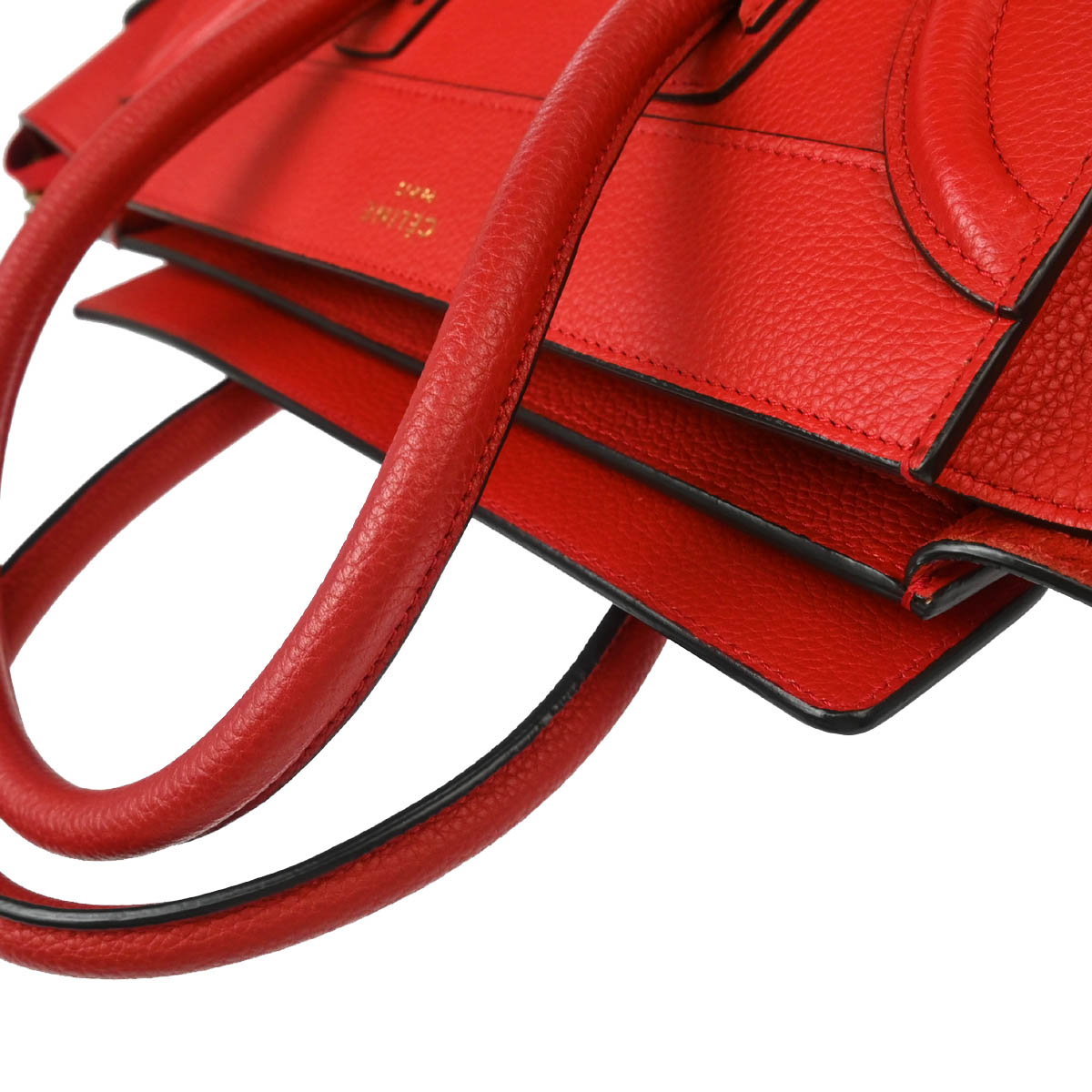 Celine Red Micro Luggage Handbag