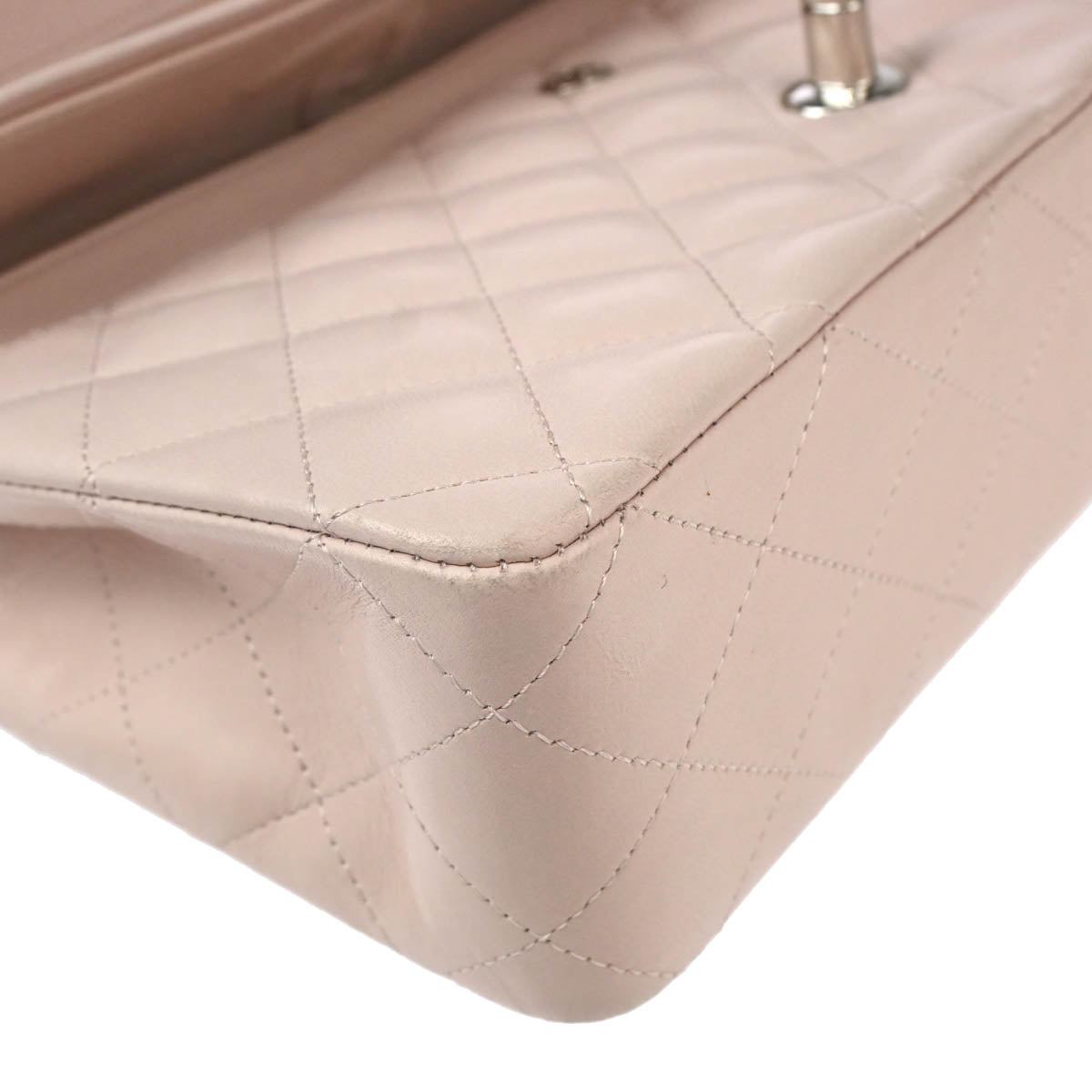 Chanel 2010-2011 Light Pink Lambskin Medium Classic Double Flap Shoulder Bag