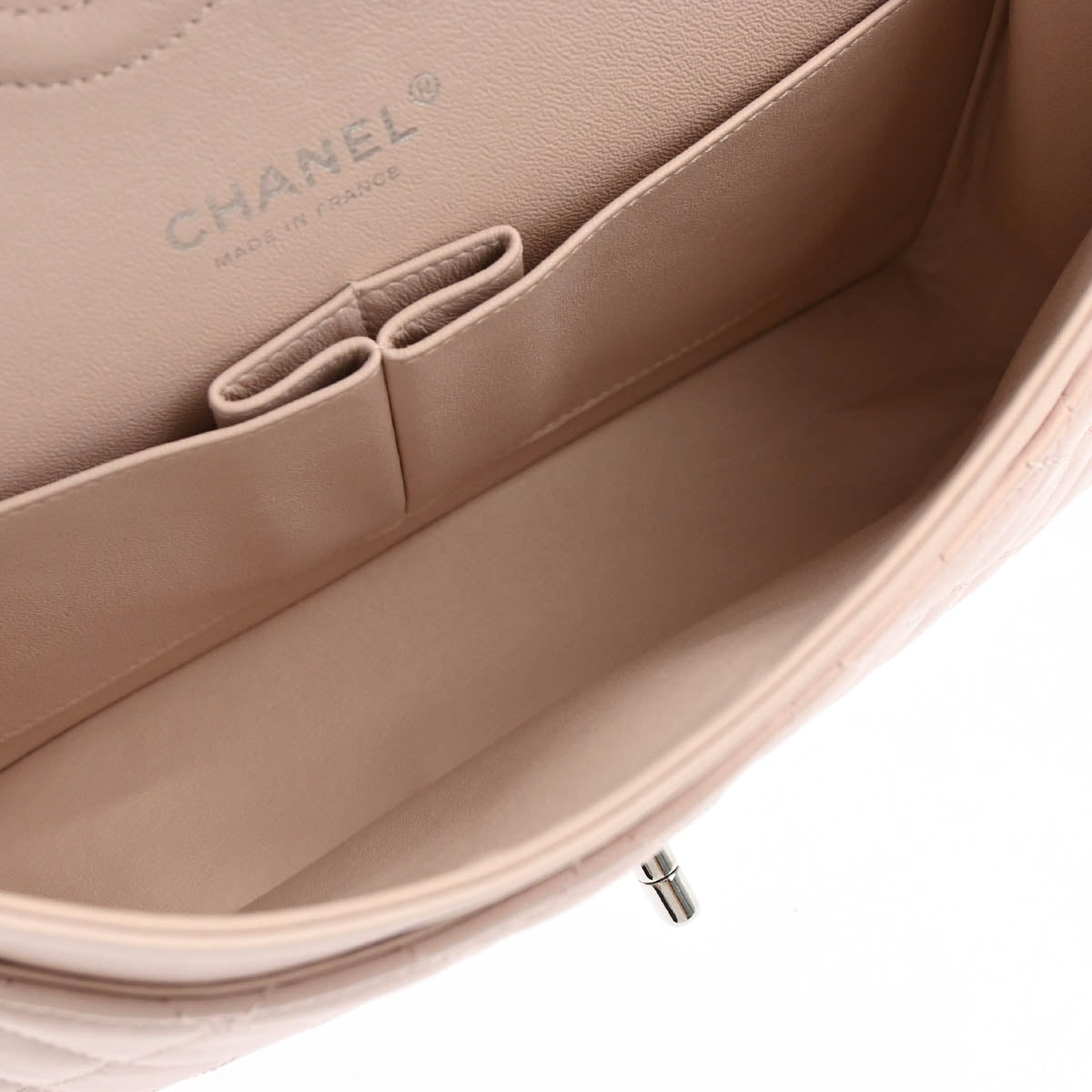 Chanel 2010-2011 Light Pink Lambskin Medium Classic Double Flap Shoulder Bag