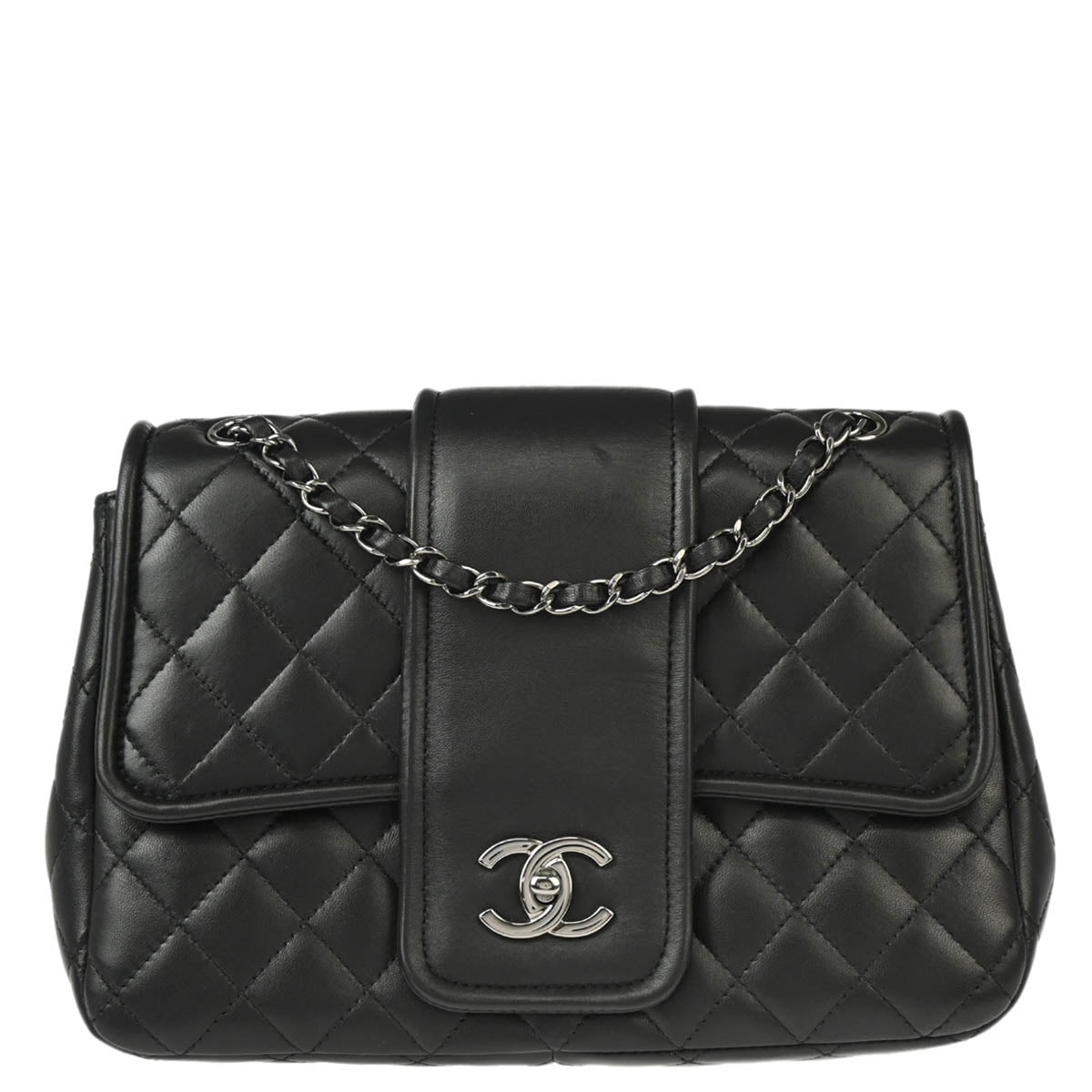 Chanel 2015-2016 Black Lambskin Elementary Chic Shoulder Bag