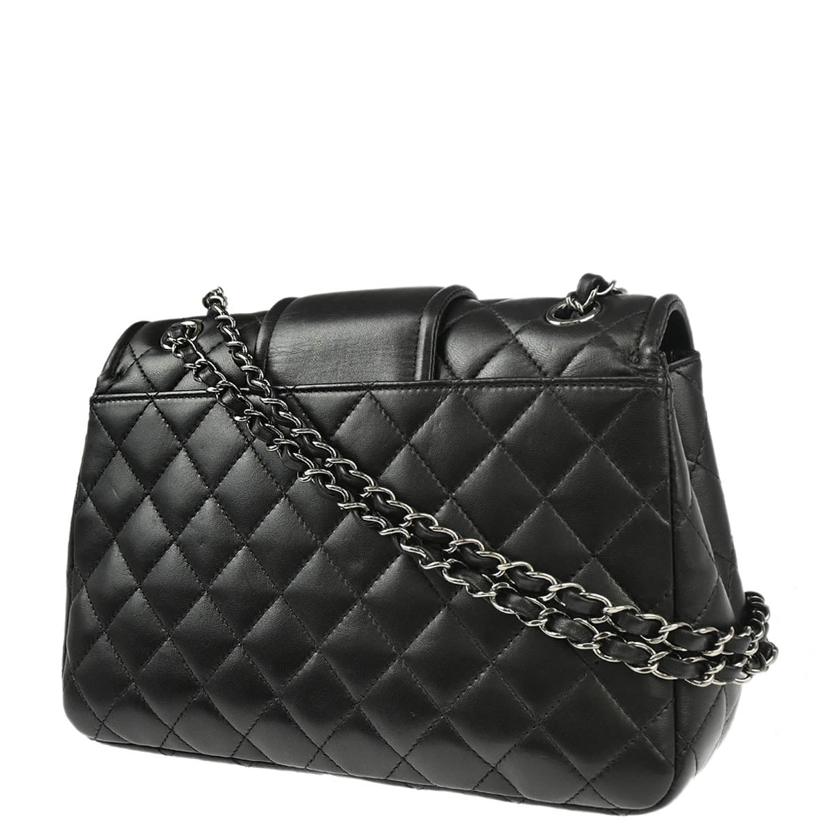 Chanel 2015-2016 Black Lambskin Elementary Chic Shoulder Bag