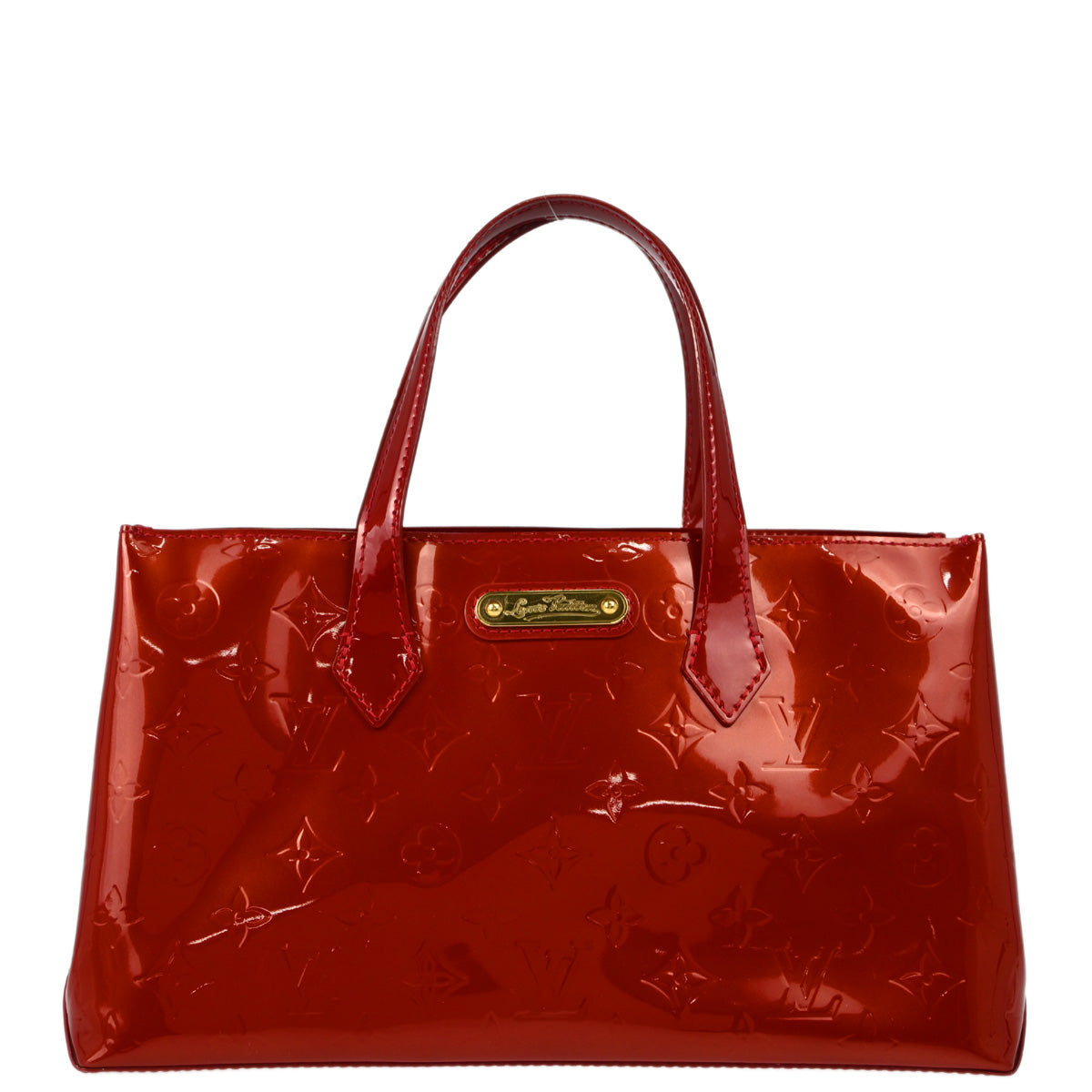 Louis Vuitton 2010 Red Monogram Vernis Wilshire PM Tote Bag M93642