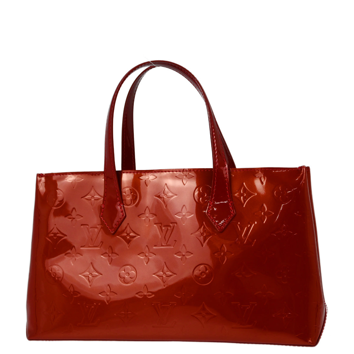 Louis Vuitton 2010 Red Monogram Vernis Wilshire PM Tote Bag M93642