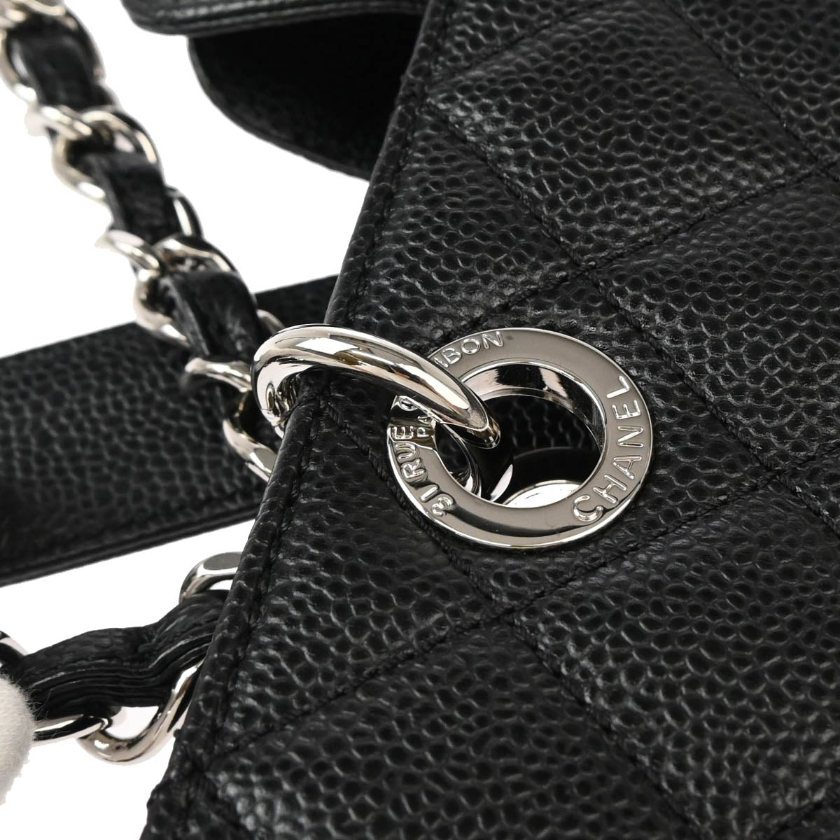 Chanel 2012 Black Calfskin Chain Tote Handbag