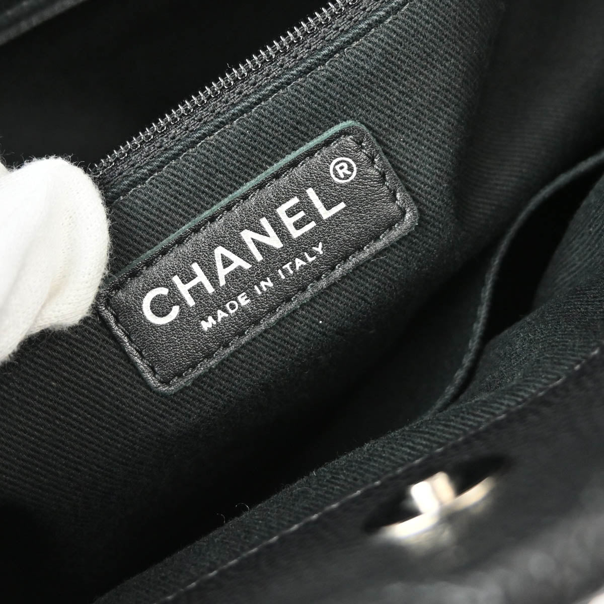 Chanel 2012-2013 Black Caviar Chain Shoulder Tote Bag