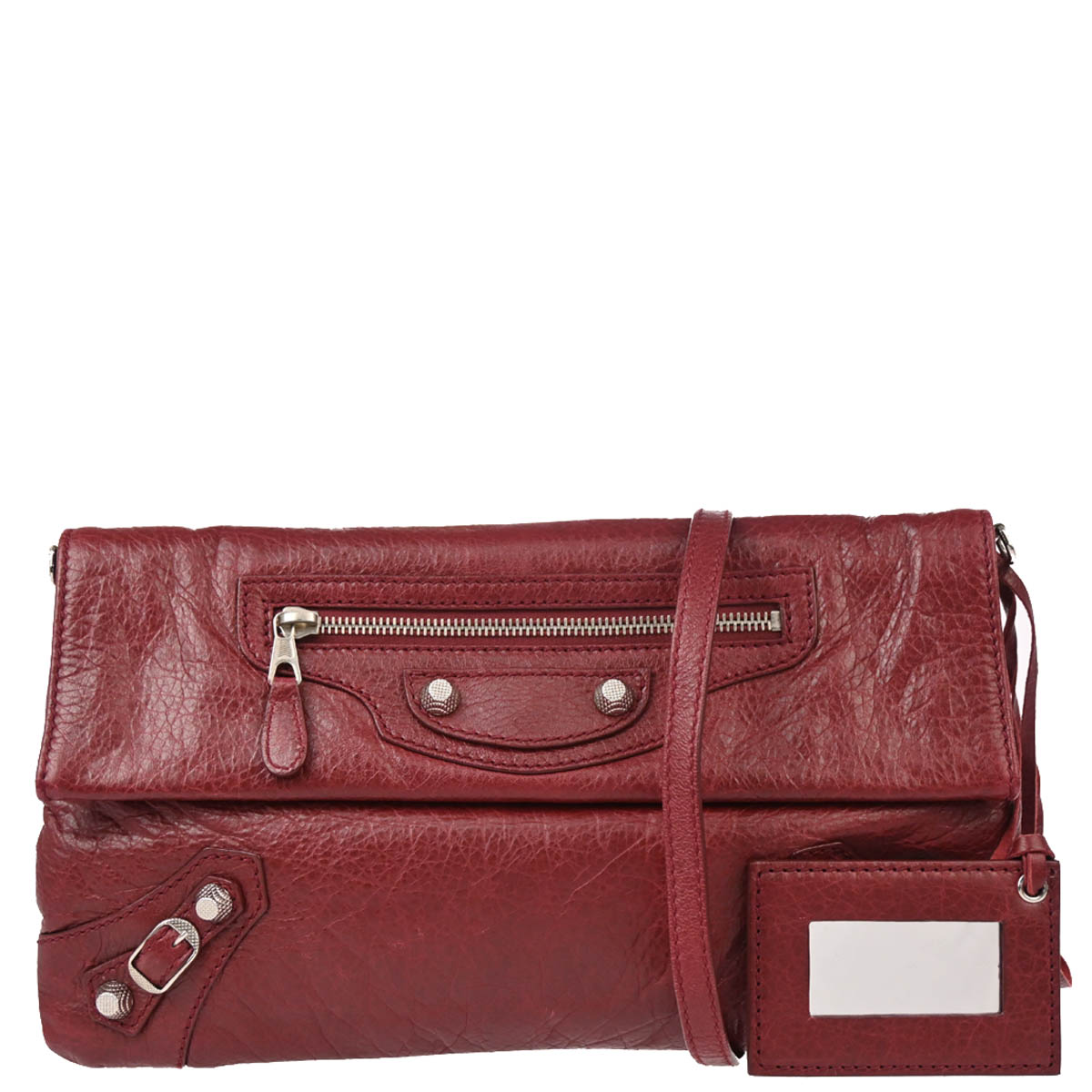 Balenciaga 2015 Red Leather Envelope Clutch Shoulder Bag