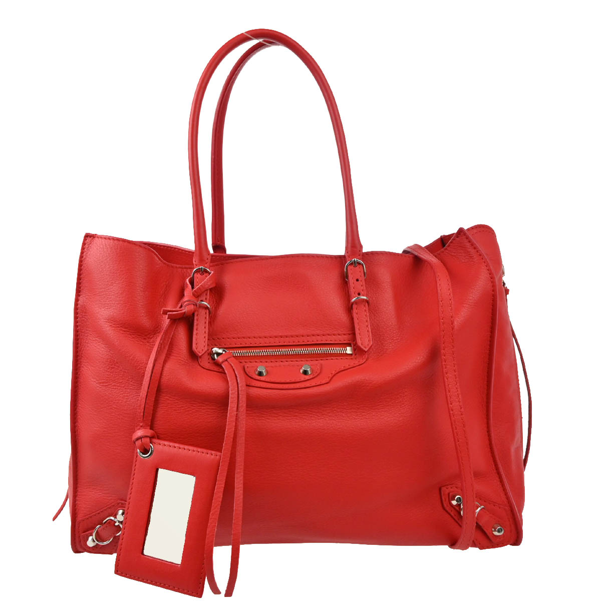 Balenciaga 2018 Red Leather Papier 2way Shoulder Handbag