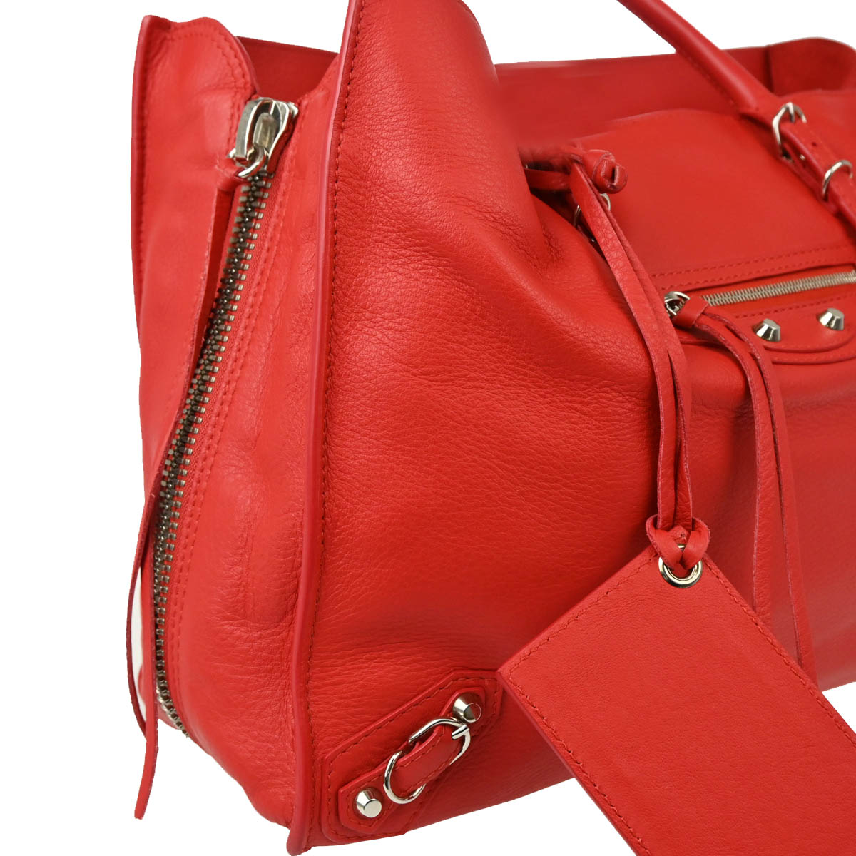 Balenciaga 2018 Red Leather Papier 2way Shoulder Handbag