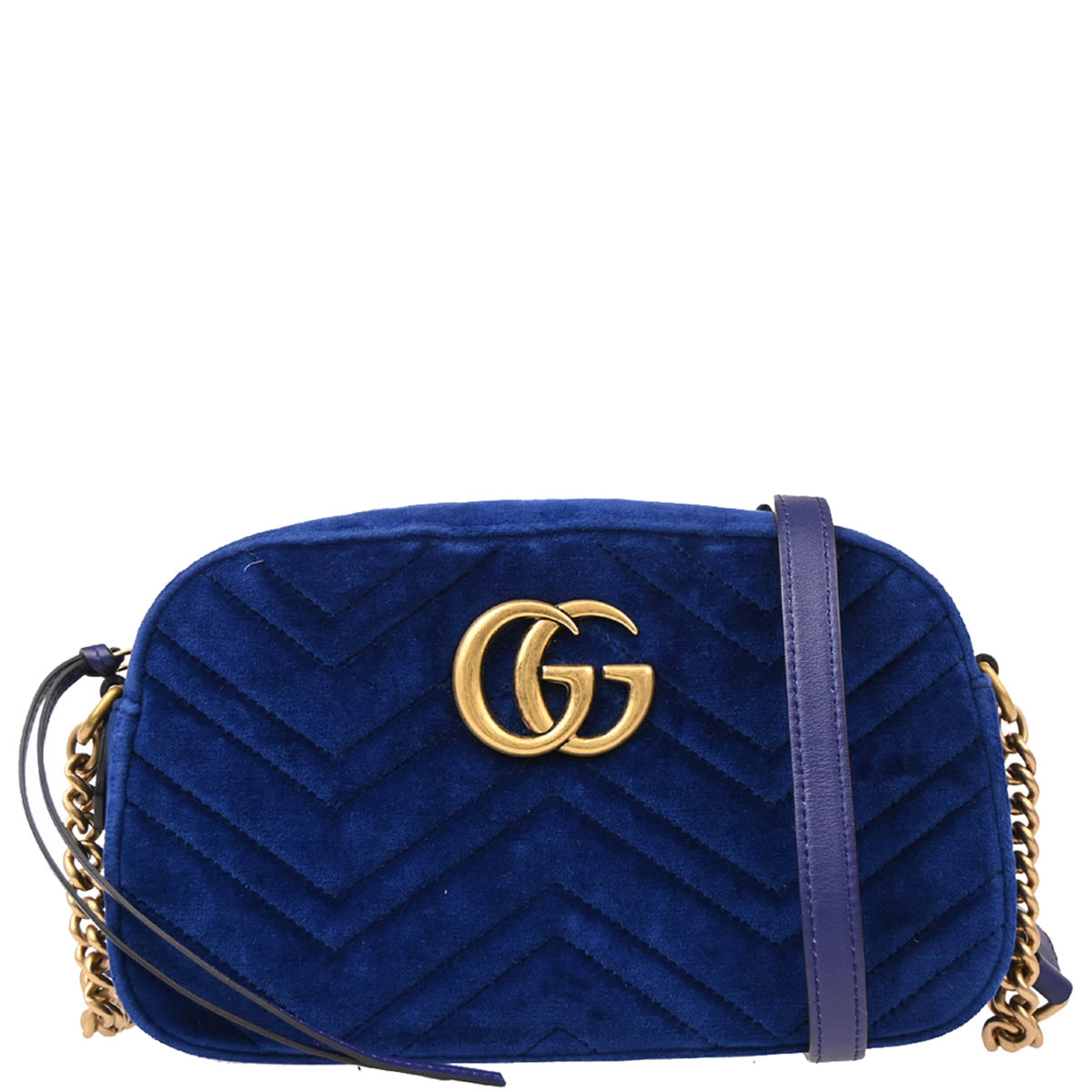 Gucci 2016 Blue Velvet Marmont Shoulder Bag