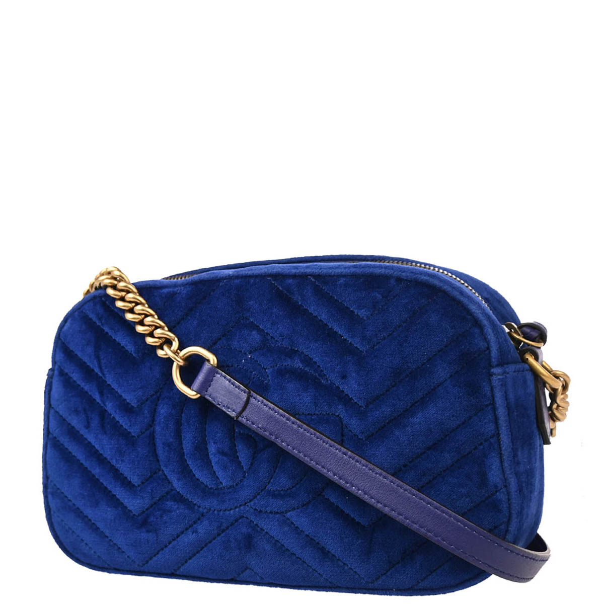 Gucci 2016 Blue Velvet Marmont Shoulder Bag