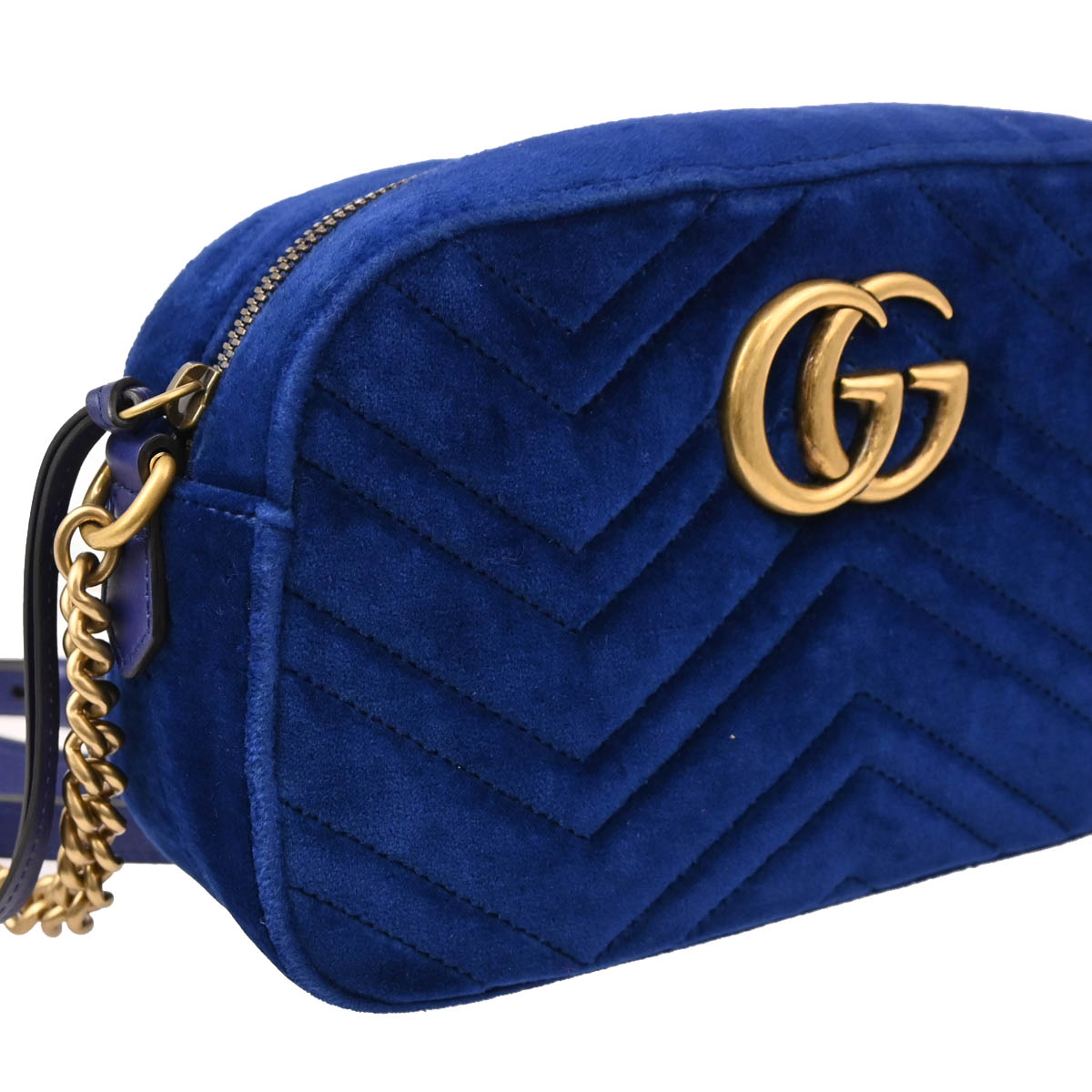 Gucci 2016 Blue Velvet Marmont Shoulder Bag