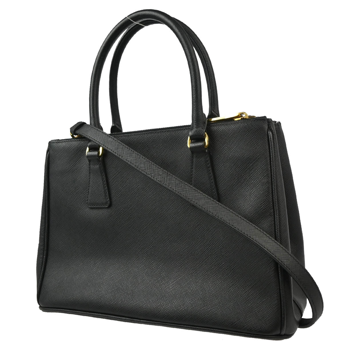 Prada Black Leather 2way Shoulder Handbag