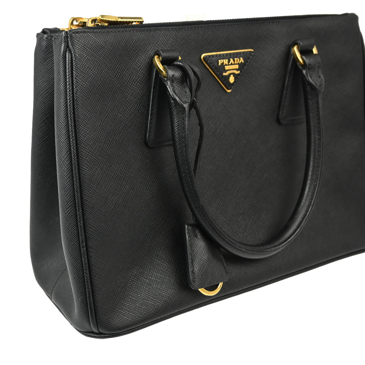 Prada Black Leather 2way Shoulder Handbag