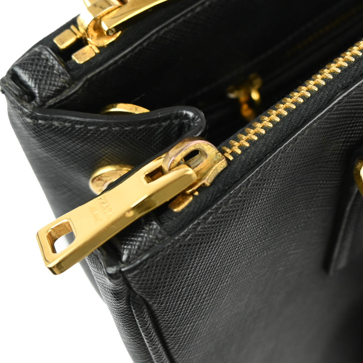 Prada Black Leather 2way Shoulder Handbag