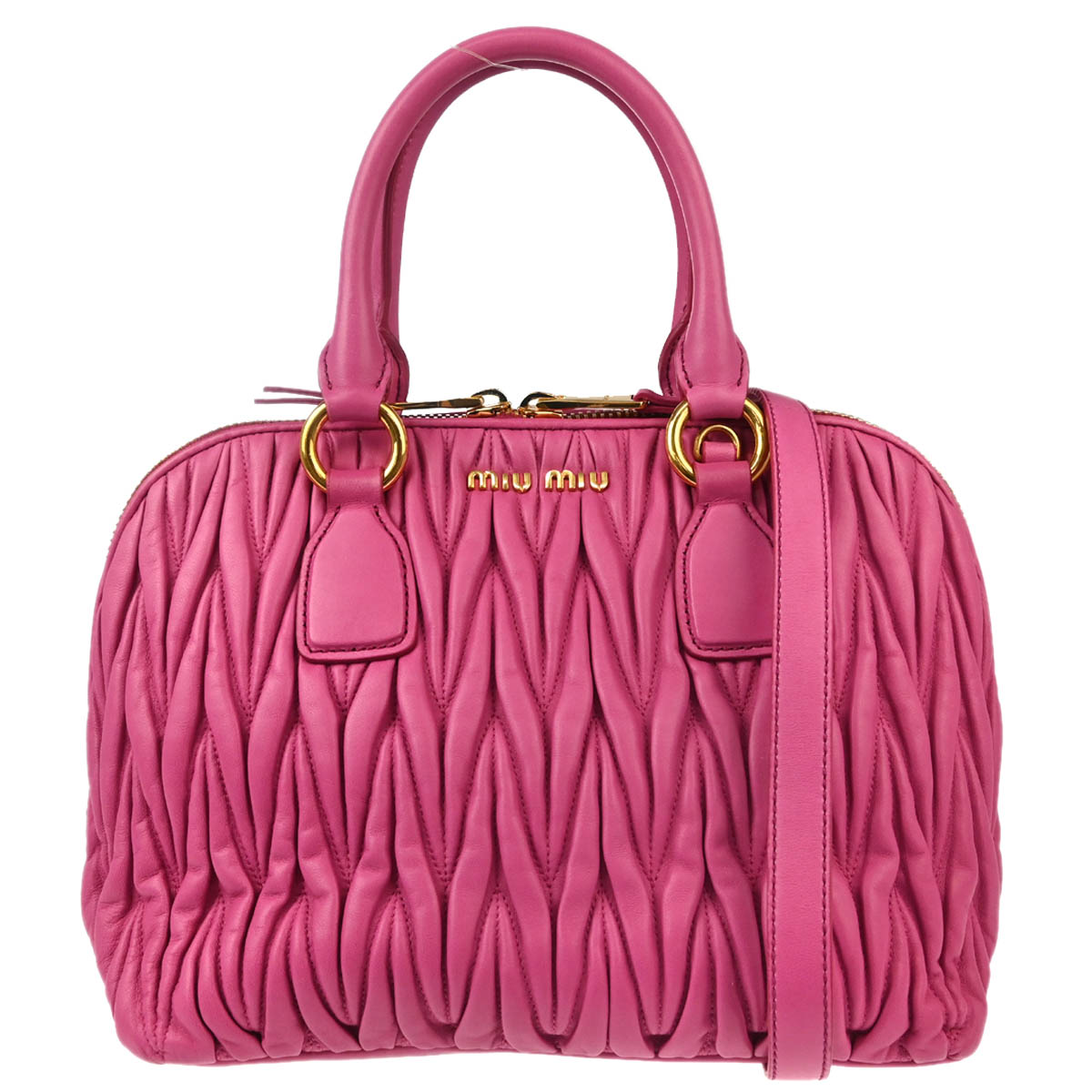 Miu Miu Pink Leather Matelasse 2way Shoulder Handbag