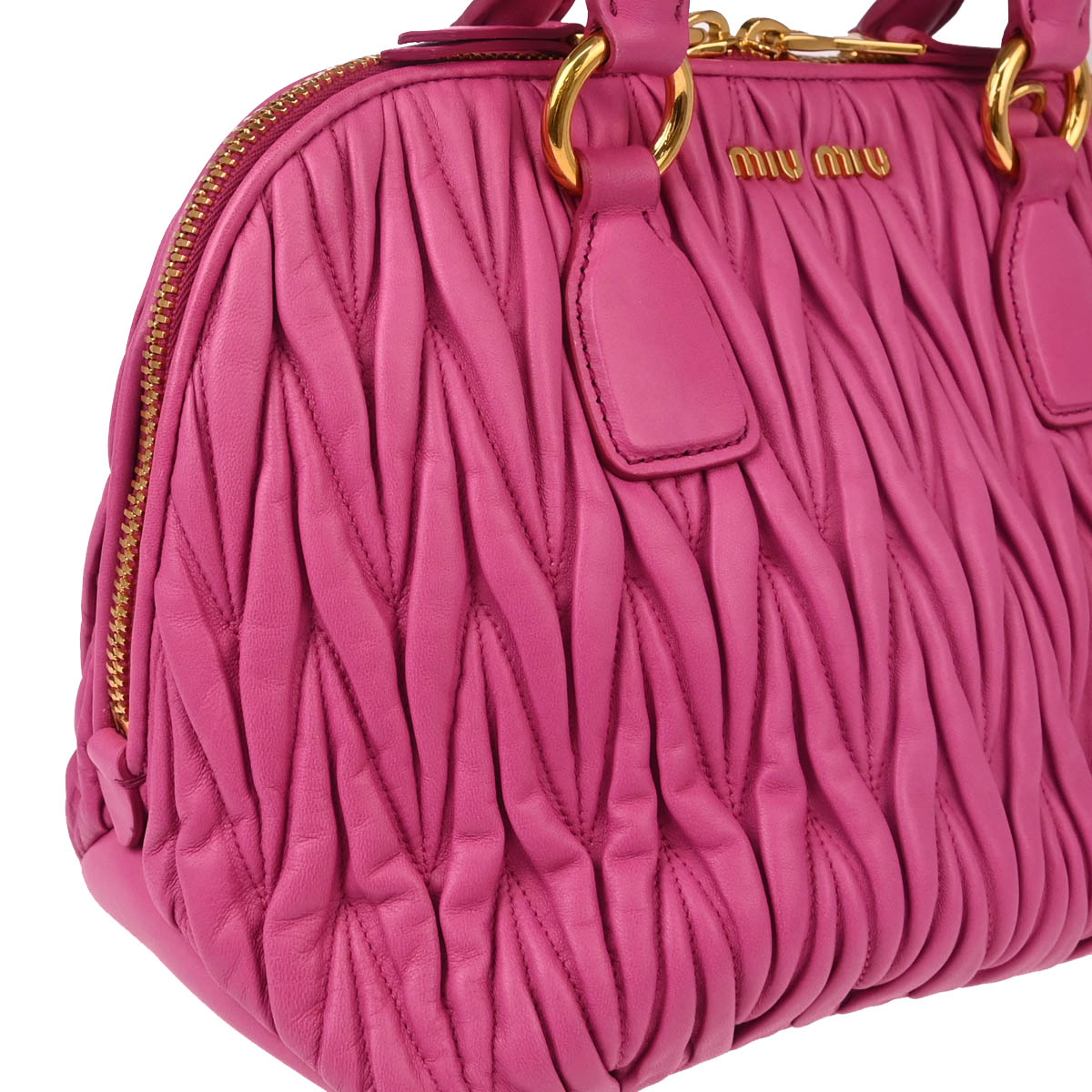 Miu Miu Pink Leather Matelasse 2way Shoulder Handbag