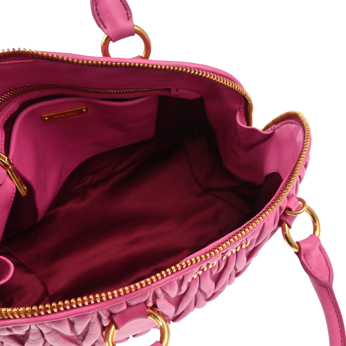 Miu Miu Pink Leather Matelasse 2way Shoulder Handbag