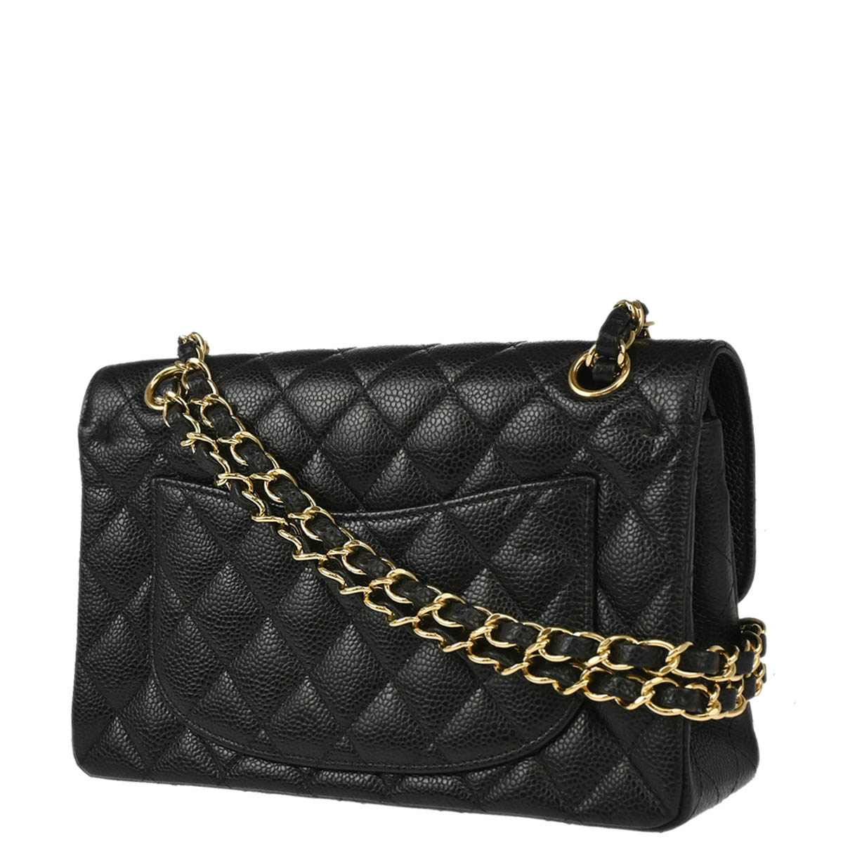 Chanel 2012 Black Caviar Small Classic Double Flap Shoulder Bag