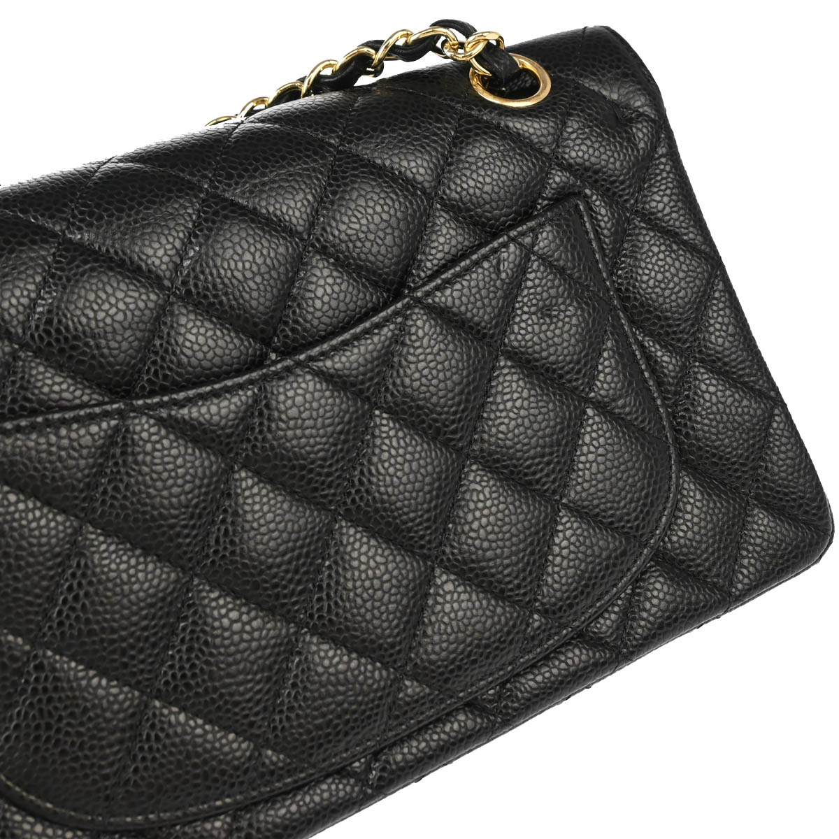 Chanel 2012 Black Caviar Small Classic Double Flap Shoulder Bag