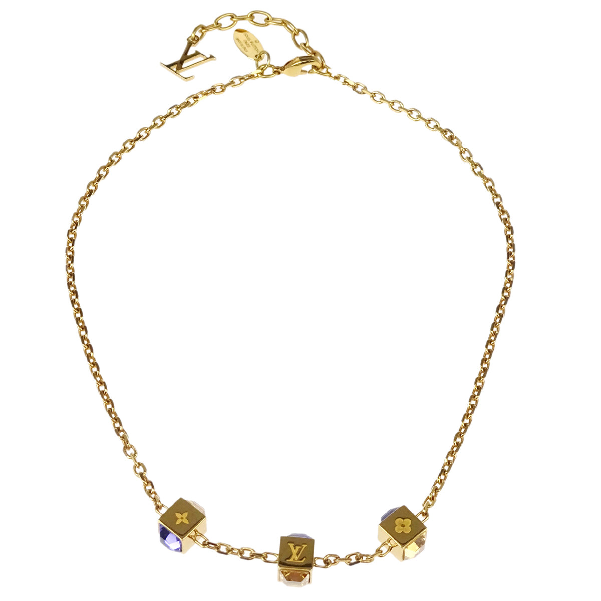 Louis Vuitton 2013 Necklace Rhinestone Gold M65096