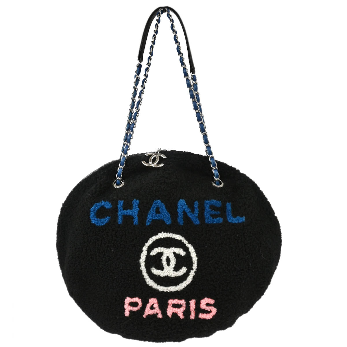 Chanel 2018-2019 Black Wool Shoulder Bag