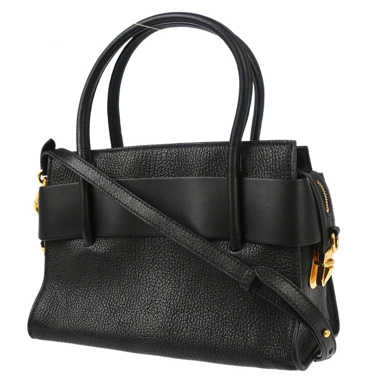 Miu Miu Black Leather 2way Shoulder Handbag