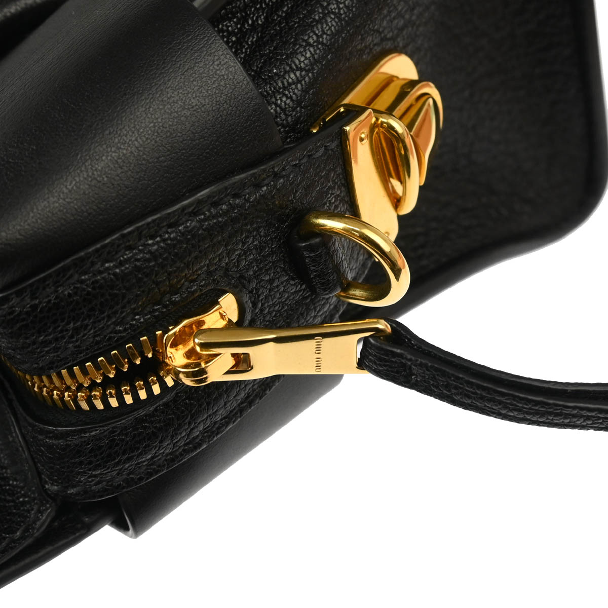 Miu Miu Black Leather 2way Shoulder Handbag