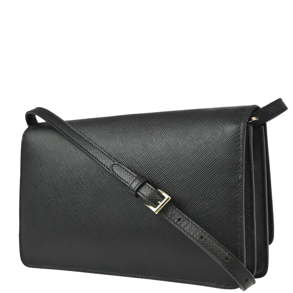 Prada Black Leather Shoulder Wallet WOC