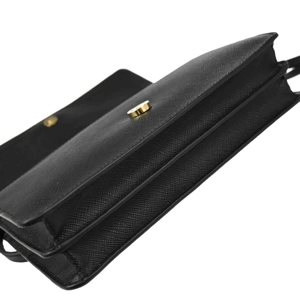 Prada Black Leather Shoulder Wallet WOC