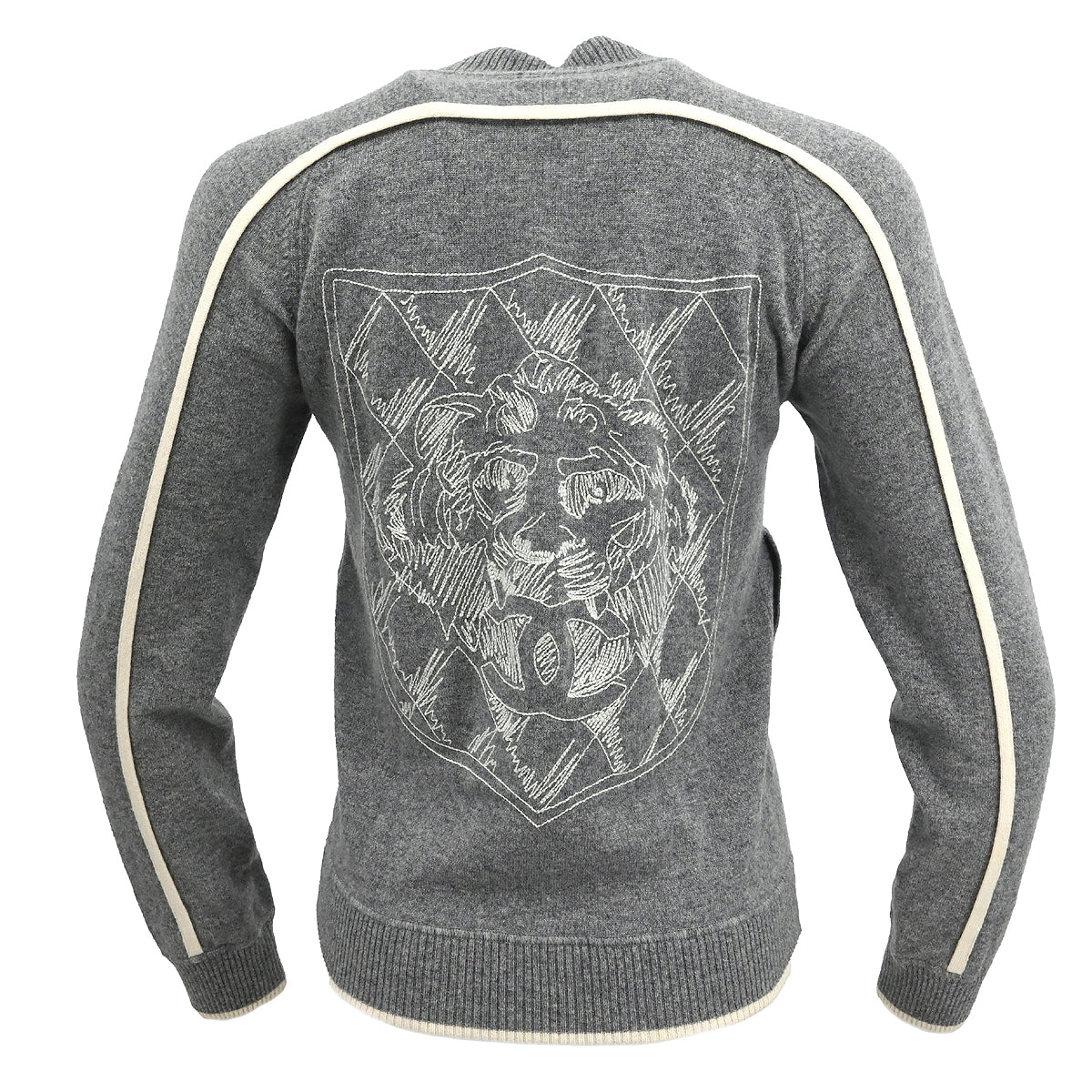 Chanel 2012 Zip Up Knit Sweater Gray #36