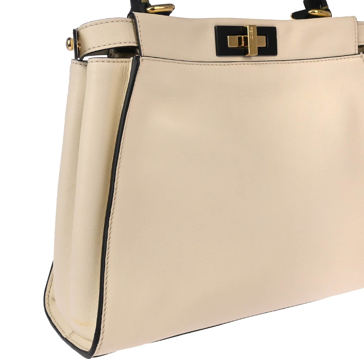 Fendi White Leather Peekaboo 2way Shoulder Handbag