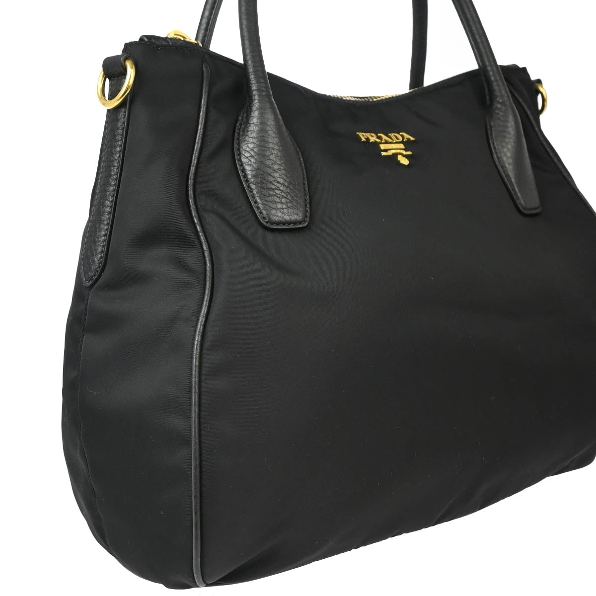 Prada Black Nylon 2way Shoulder Tote Handbag