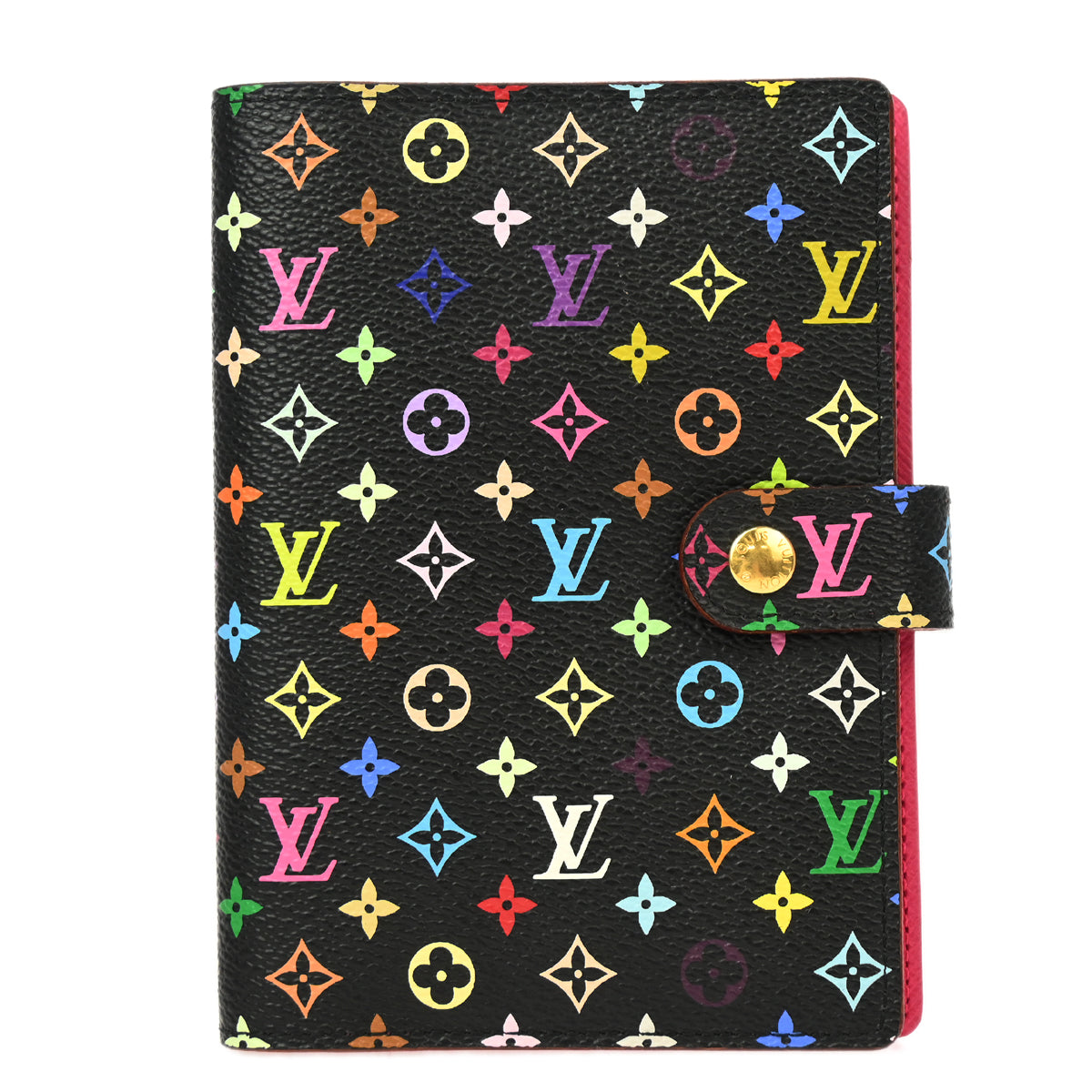 Louis Vuitton 2011 Black Multicolor Agenda PM Note Book Cover R21076 Small Good