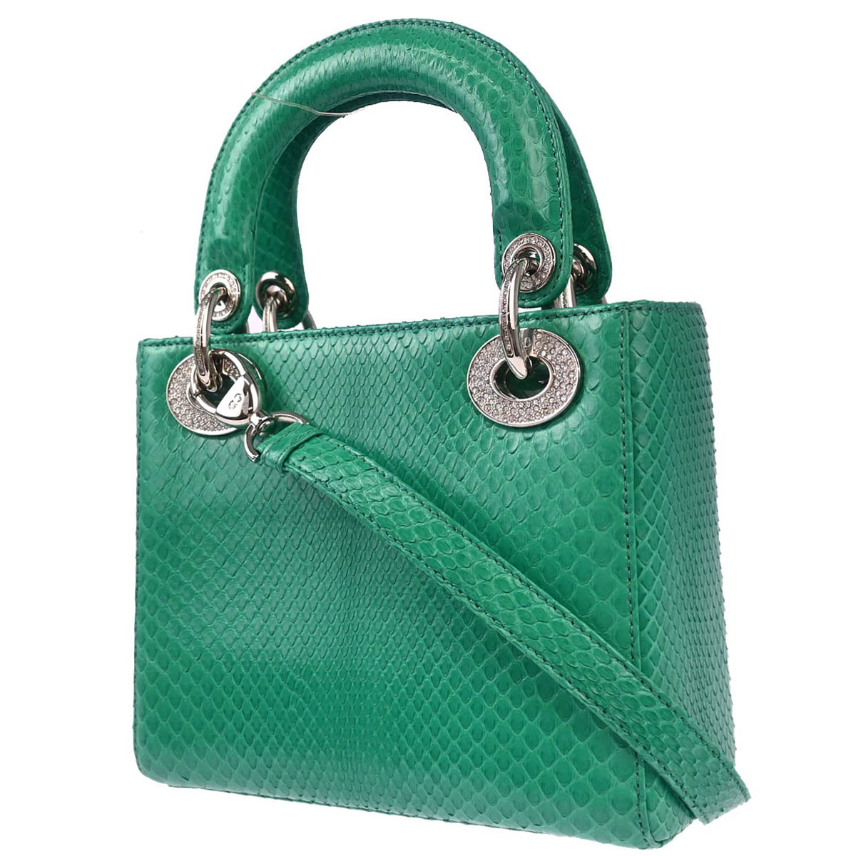 Christian Dior * 2016 Green Python Lady Dior Bag Mini Handbag