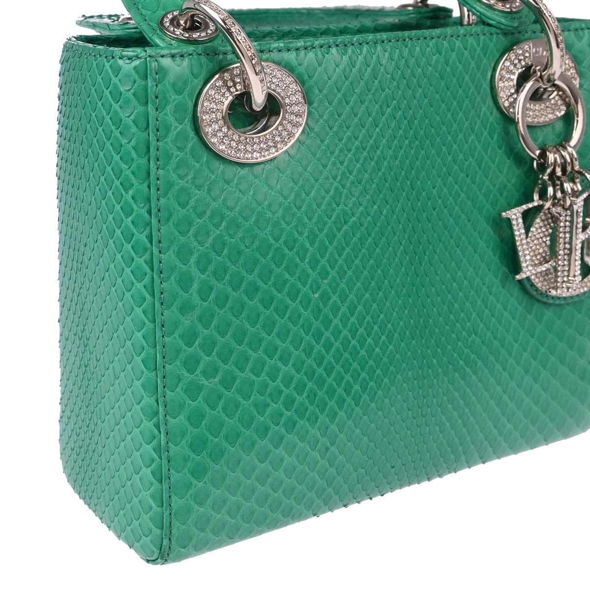 Christian Dior * Green Python Lady Dior Bag Mini Handbag