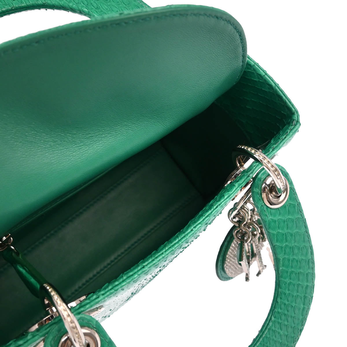 Christian Dior * Green Python Lady Dior Bag Mini Handbag