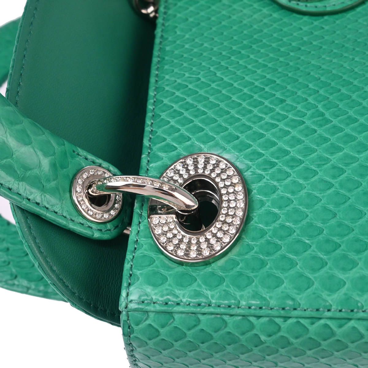 Christian Dior * Green Python Lady Dior Bag Mini Handbag