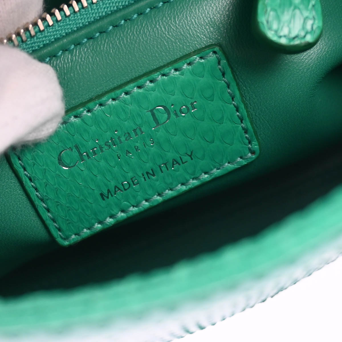 Christian Dior * Green Python Lady Dior Bag Mini Handbag